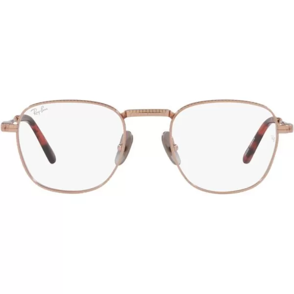 RayBan Rx8258v Frank Titanium Square Prescription Eyewear FramesRose GoldDemo Lens