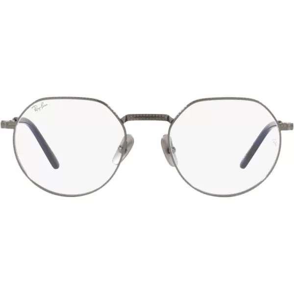 RayBan Rx8265v Jack Titanium Round Prescription Eyewear FramesGunmetalDemo Lens