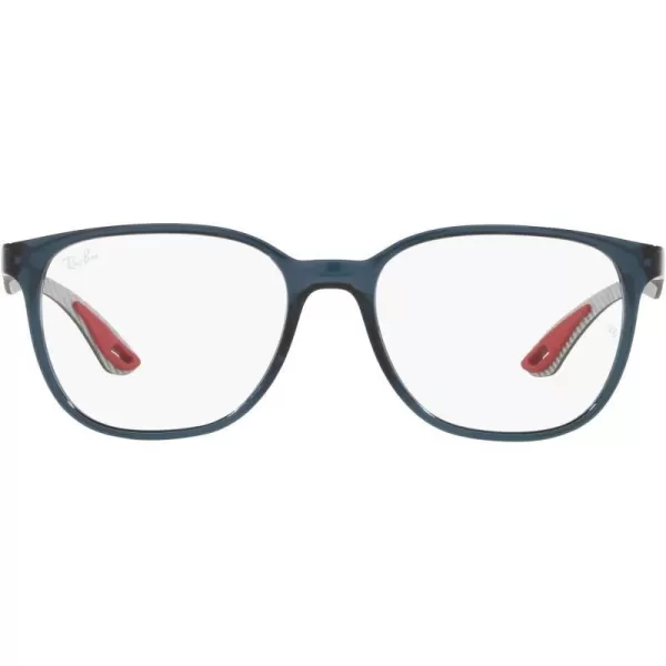 RayBan Rx8907m Scuderia Ferrari Collection Square Prescription Eyeglass FramesTransparent BlueDemo Lens