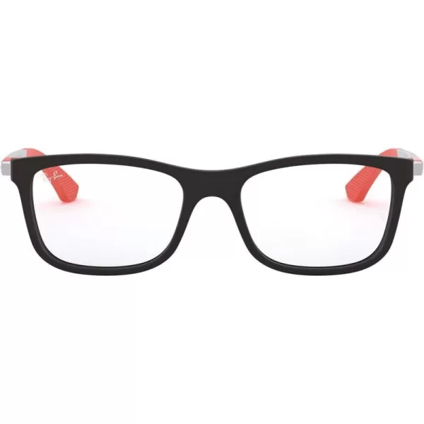 RayBan Ry1549 Square Prescription Eyeglass FramesMatte Black on RedDemo Lens