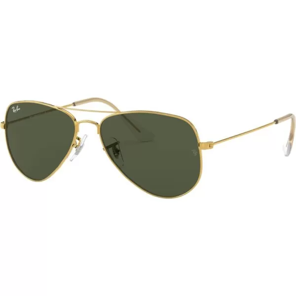 RayBan Small Aviator Sunglasses in Arista Gold Crystal Green RB3044 L0207 52GoldG15 Green