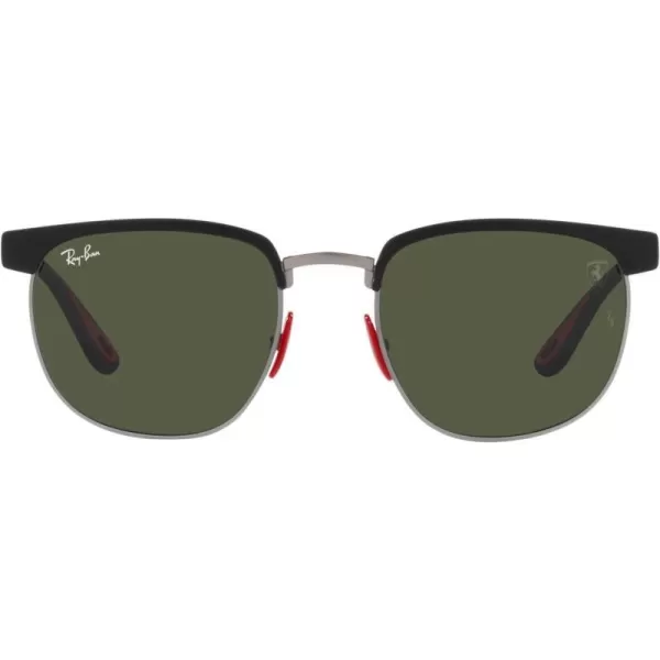 RayBan Unisex Sunglasses Black Frame Light GreenSilver Lenses 53MMMatte Black on Matte GunmetalGreen