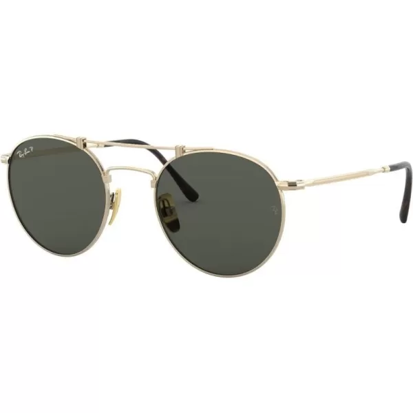 RayBan Unisex Sunglasses Gold Frame Polarized Green Classic G15 Lenses 50MMGold DemiglossPolarized G15 Green