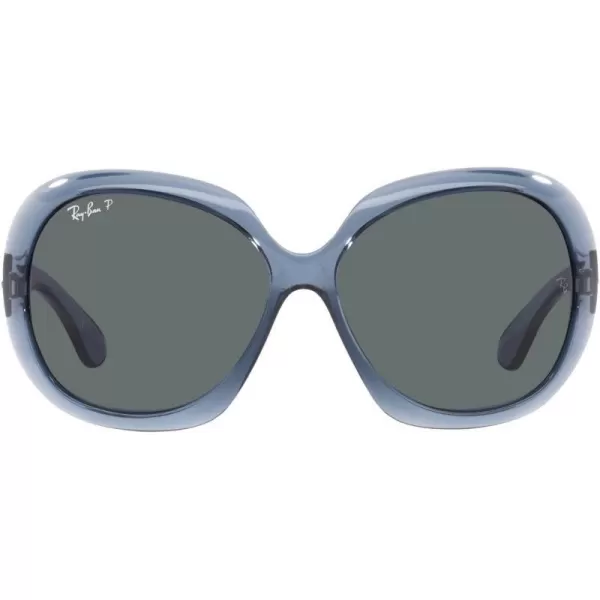 RayBan Womens RB4098 Jackie Ohh Ii Butterfly SunglassesTransparent BlueDark Grey Polarized