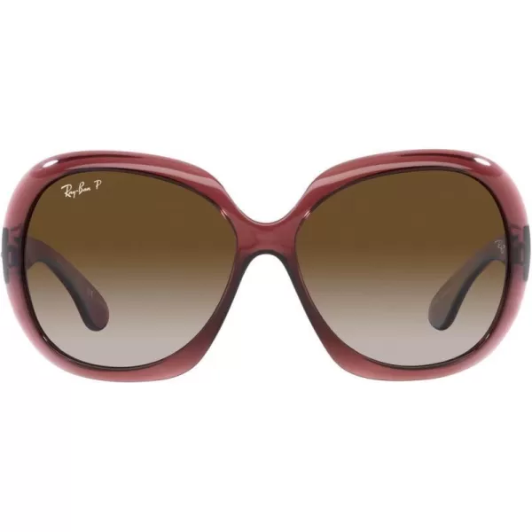 RayBan Womens RB4098 Jackie Ohh Ii Butterfly SunglassesTransparent Dark BrownGrey Gradient Brown Polarized