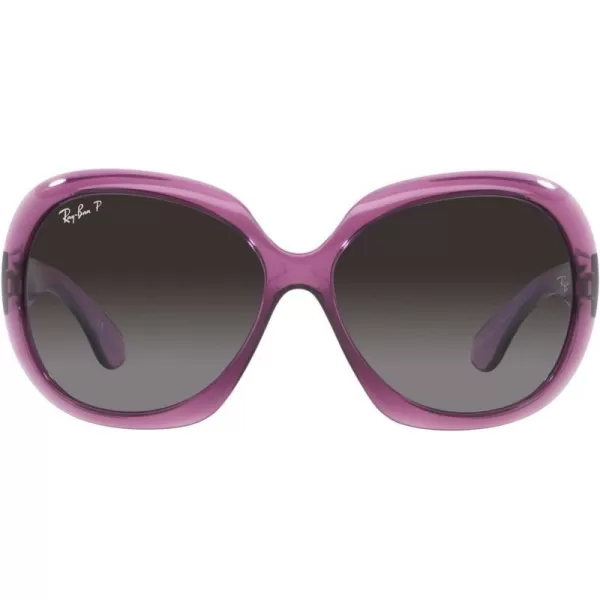 RayBan Womens RB4098 Jackie Ohh Ii Butterfly SunglassesTransparent VioletGrey Gradient Polarized