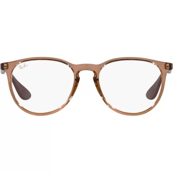 RayBan Womens RX7046 Erika Round Prescription Eyeglass FramesLight BrownDemo Lens