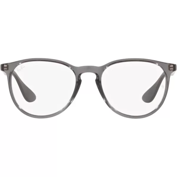 RayBan Womens RX7046 Erika Round Prescription Eyeglass FramesTransparent GreyDemo Lens