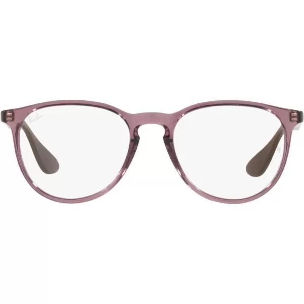 RayBan Womens RX7046 Erika Round Prescription Eyeglass FramesTransparent VioletDemo Lens