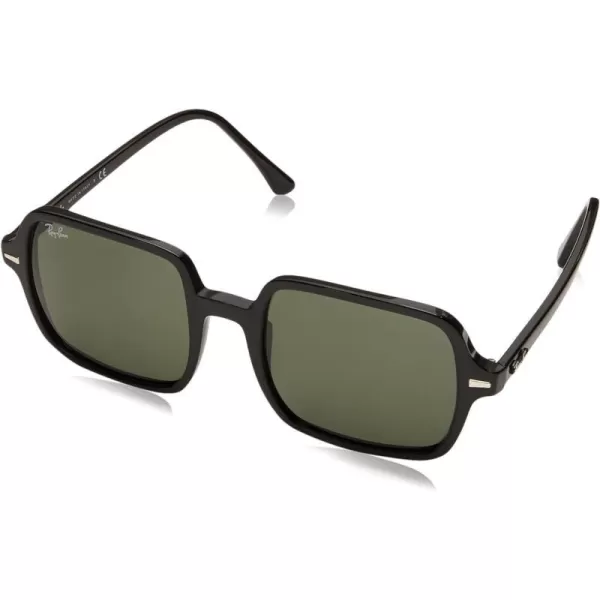 RayBan Womens Rb1973 Square Ii SunglassesBlackG15 Green