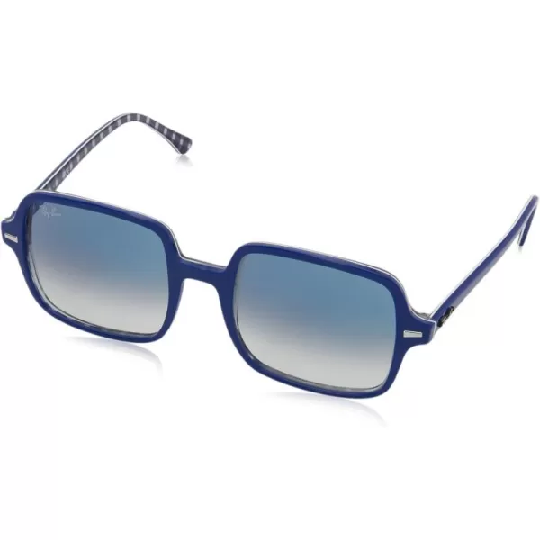 RayBan Womens Rb1973 Square Ii SunglassesBlue on Vichy BlueWhiteClear Gradient Blue