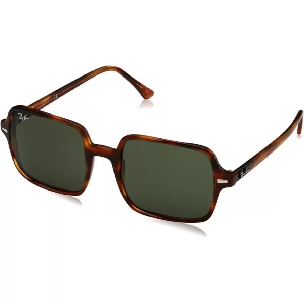 RayBan Womens Rb1973 Square Ii SunglassesStriped HavanaG15 Green