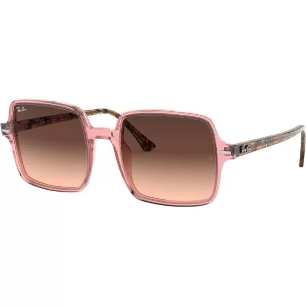 RayBan Womens Rb1973 Square Ii SunglassesTransparent PinkPink Gradient Brown