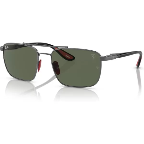 RayBan Womens Rb3715m Scuderia Ferrari Collection Square SunglassesGunmetalDark Green