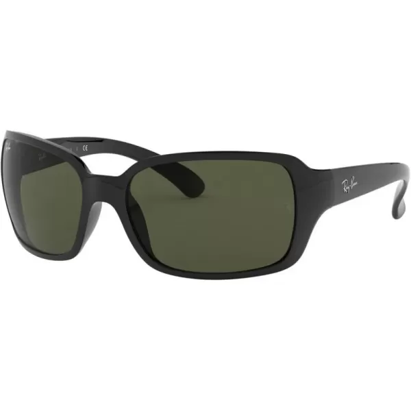 RayBan Womens Rb4068 Square SunglassesBlack FrameGreen G15xlt Lens