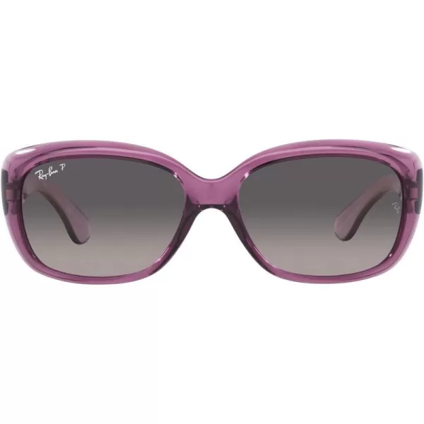 RayBan Womens Rb4101 Jackie Ohh Butterfly SunglassesTransparent VioletGrey Gradient Polarized