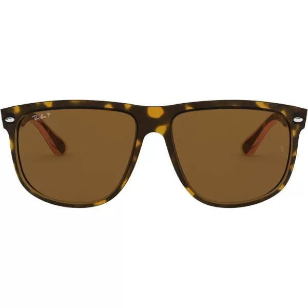 RayBan Womens Rb4147 Boyfriend Square SunglassesLight HavanaPolarized Brown