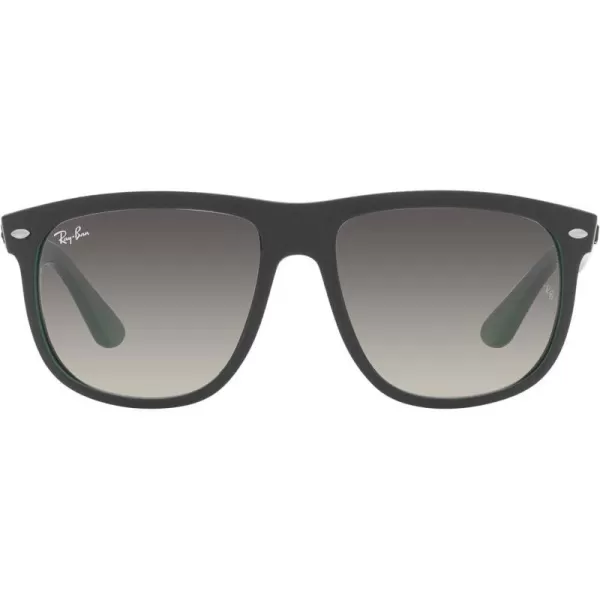 RayBan Womens Rb4147 Boyfriend Square SunglassesMatte Black on GreenGrey Gradient