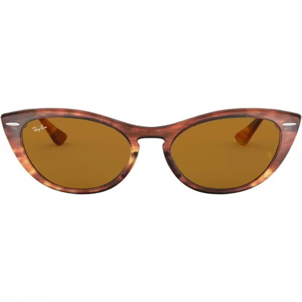 RayBan Womens Rb4314n Nina Cat Eye SunglassesStriped HavanaB15 Brown