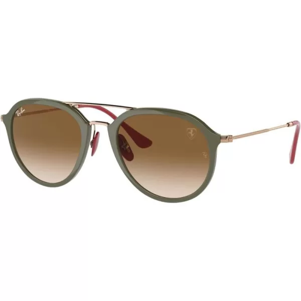 RayBan Womens Rb4369m Scuderia Ferrari Collection Square SunglassesMilitary GreenClear Gradient Brown