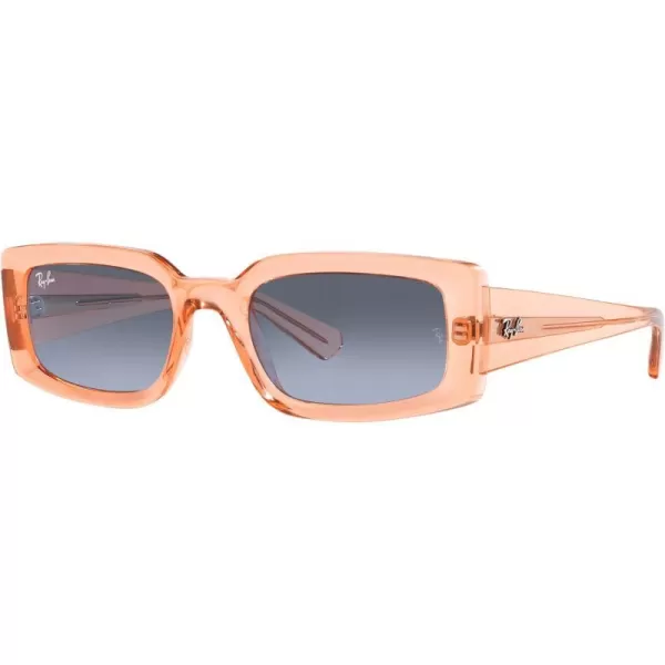 RayBan Womens Rb4395 Kiliane Square SunglassesTransparent OrangeBlue Gradient Grey