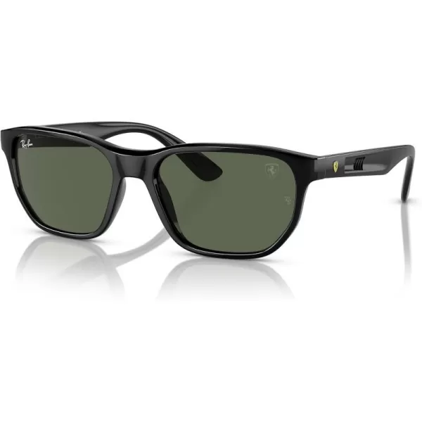 RayBan Womens Rb4404m Scuderia Ferrari Collection Rectangular SunglassesBlackDark Green