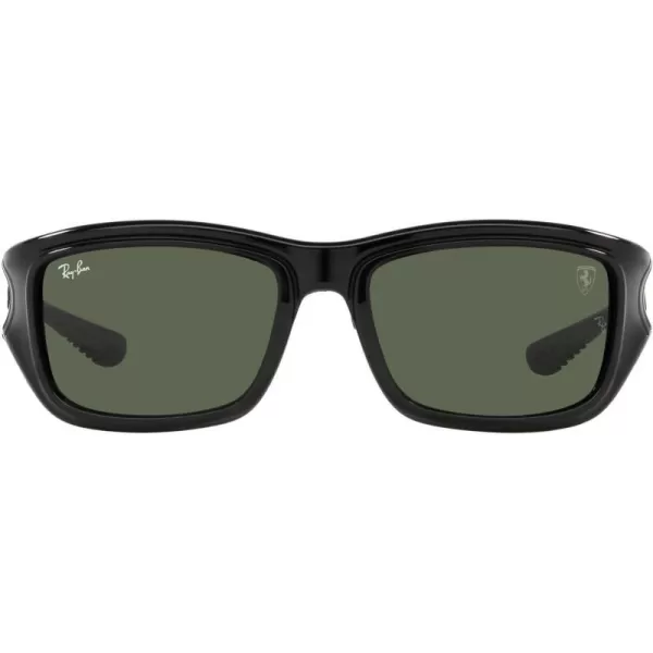 RayBan Womens Rb4405m Scuderia Ferrari Collection Square SunglassesBlack on Rubber BlackDark Green