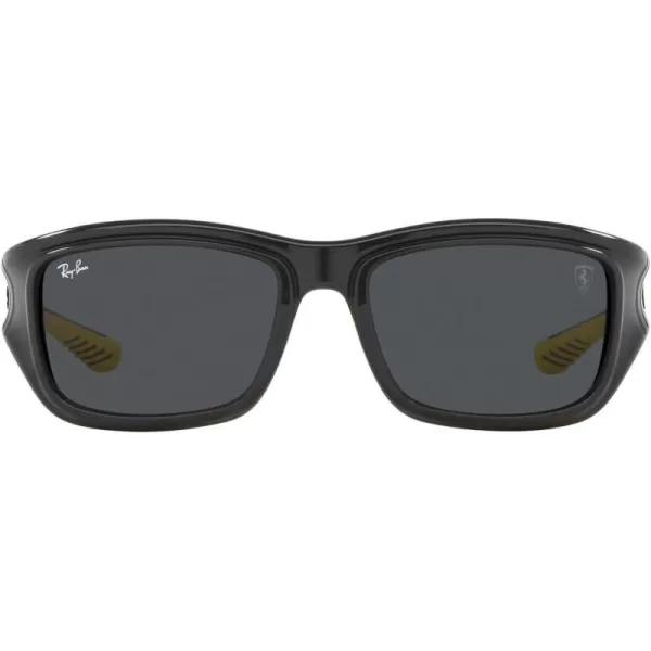 RayBan Womens Rb4405m Scuderia Ferrari Collection Square SunglassesGrey on Rubber YellowDark Grey