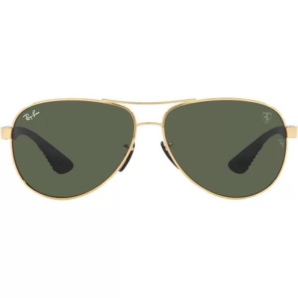 RayBan Womens Rb8331m Scuderia Ferrari Collection Aviator SunglassesGoldDark Green