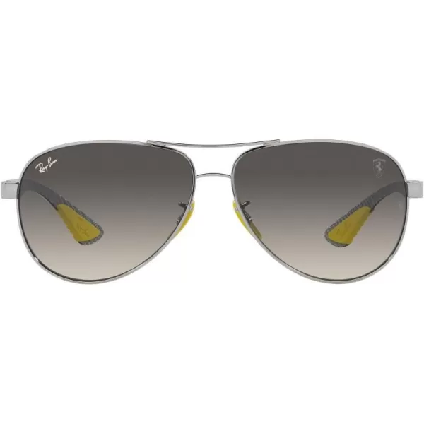 RayBan Womens Rb8331m Scuderia Ferrari Collection Aviator SunglassesSilverGrey Gradient