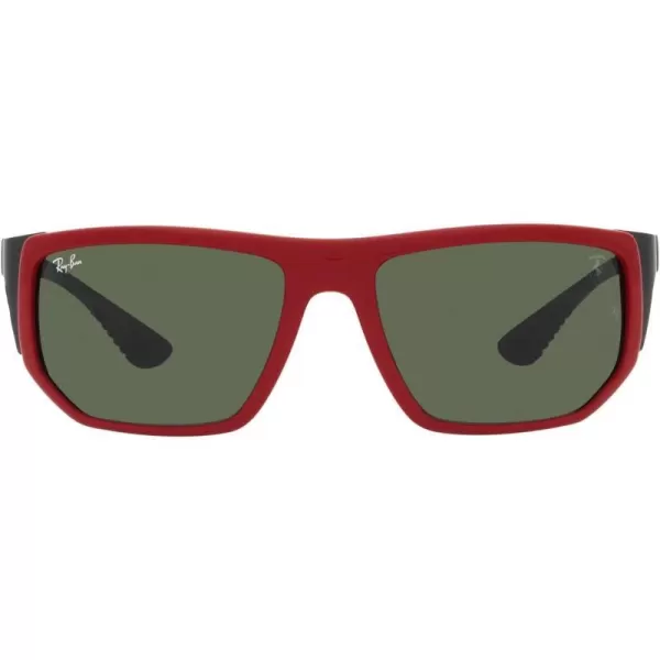 RayBan Womens Rb8361m Scuderia Ferrari Collection Rectangular SunglassesRedDark Green