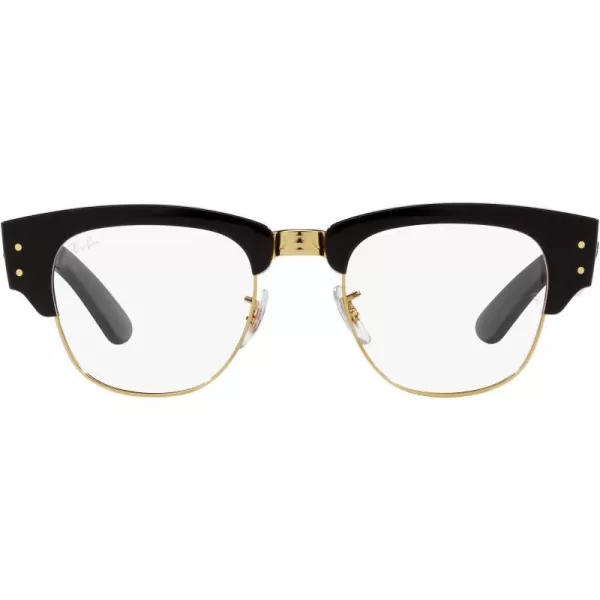 RayBan Womens Rx0316v Mega Clubmaster Square Prescription Eyewear FramesBlack on GoldDemo Lens