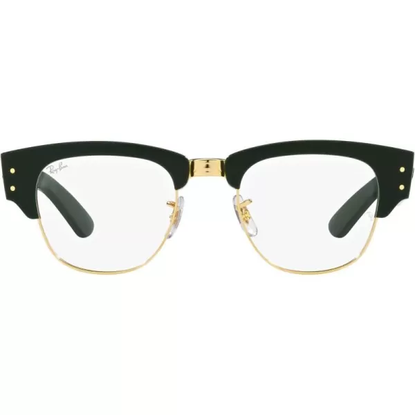 RayBan Womens Rx0316v Mega Clubmaster Square Prescription Eyewear FramesGreen on GoldDemo Lens