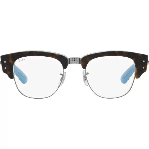 RayBan Womens Rx0316v Mega Clubmaster Square Prescription Eyewear FramesHavana on Blue on GunmetalDemo Lens