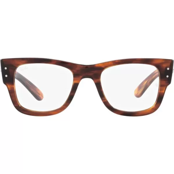 RayBan Womens Rx0840v Mega Wayfarer Square Prescription Eyewear FramesStriped HavanaDemo Lens