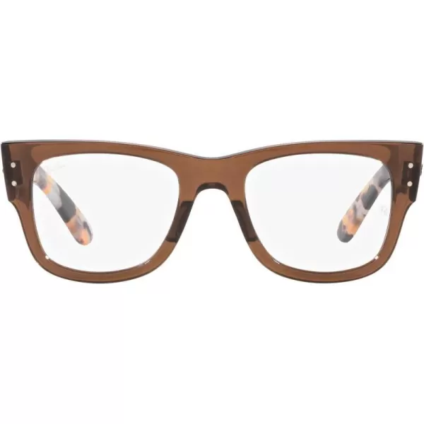 RayBan Womens Rx0840v Mega Wayfarer Square Prescription Eyewear FramesTransparent BrownDemo Lens