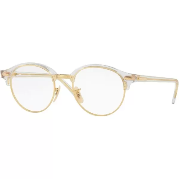 RayBan Womens Rx4246v Clubround Round Prescription Eyeglass FramesTransparentDemo Lens