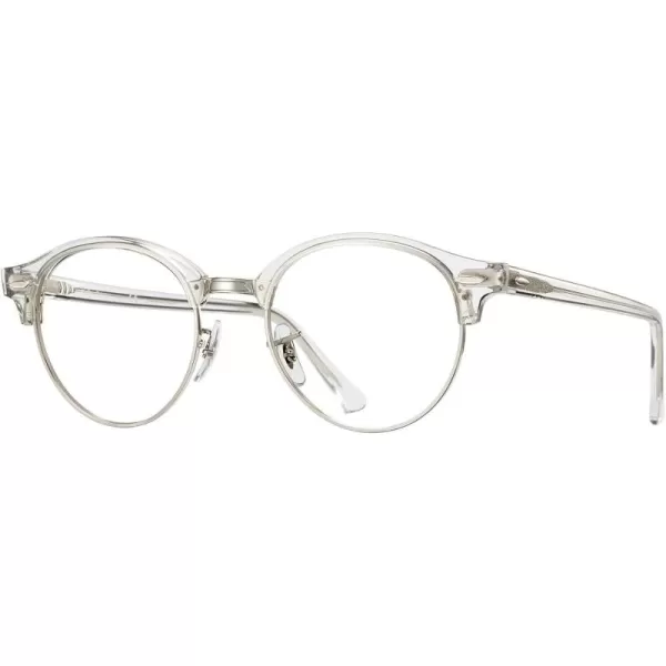 RayBan Womens Rx4246v Clubround Round Prescription Eyeglass FramesWhite TransparentDemo Lens