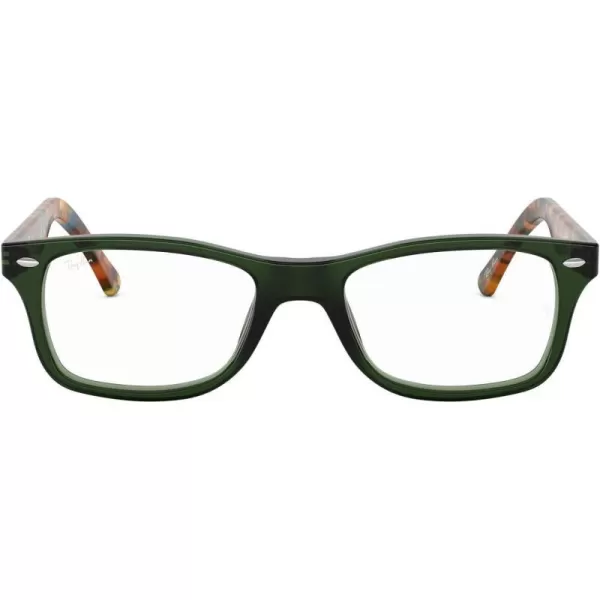 RayBan Womens Rx5228 Square Prescription Eyeglass FramesOpal GreenDemo Lens