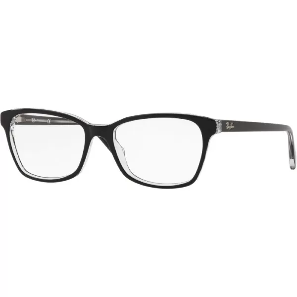 RayBan Womens Rx5362 Square Prescription Eyeglass FramesBlack on TransparentDemo Lens