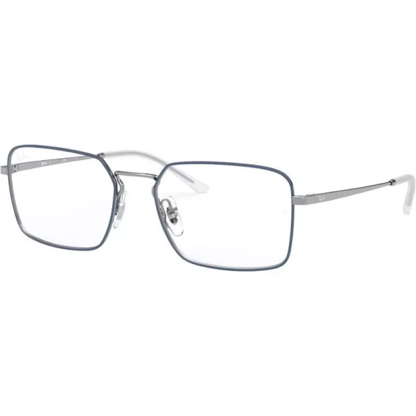 RayBan Womens Rx6440 Square Prescription Eyeglass FramesBlue on GunmetalDemo Lens