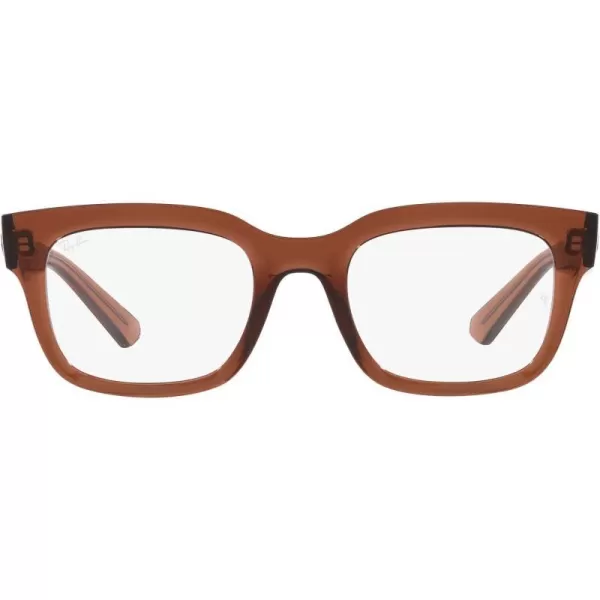 RayBan Womens Rx7217 Chad Rectangular Prescription Eyewear FramesTransparent BrownDemo Lens