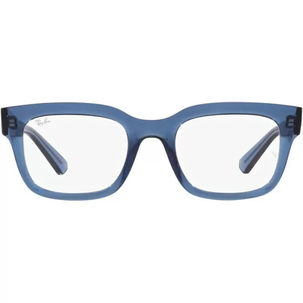 RayBan Womens Rx7217 Chad Rectangular Prescription Eyewear FramesTransparent Dark BlueDemo Lens