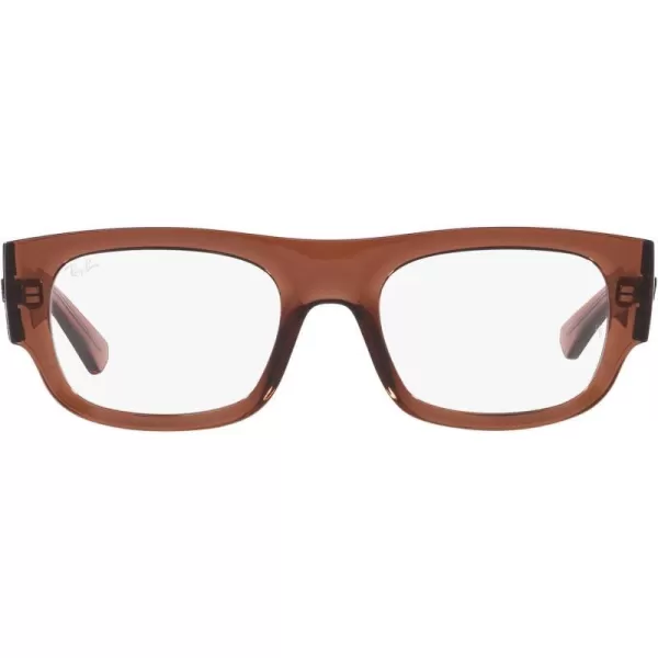 RayBan Womens Rx7218 Kristin Rectangular Prescription Eyewear FramesTransparent BrownDemo Lens