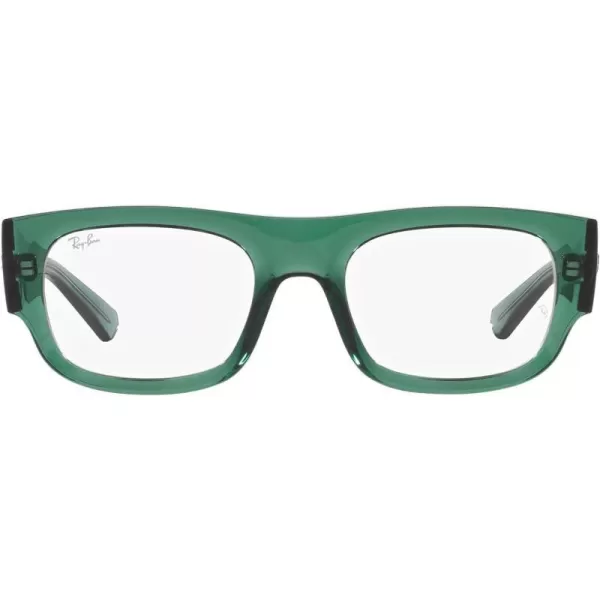 RayBan Womens Rx7218 Kristin Rectangular Prescription Eyewear FramesTransparent GreenDemo Lens