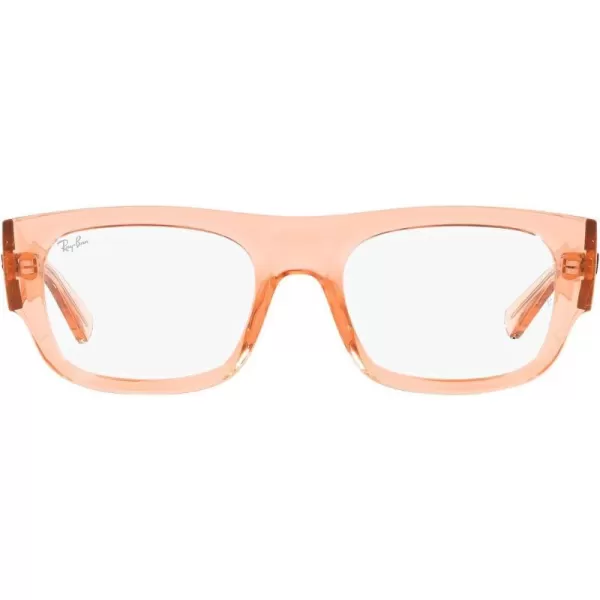 RayBan Womens Rx7218 Kristin Rectangular Prescription Eyewear FramesTransparent OrangeDemo Lens