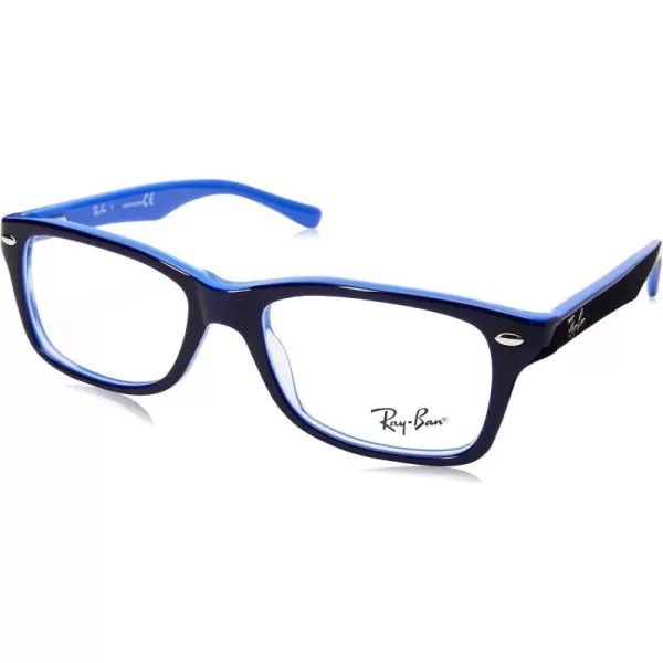 RayBan Womens Ry1531 Square Prescription Eyeglass FramesBlue on Transparent Light BlueDemo Lens