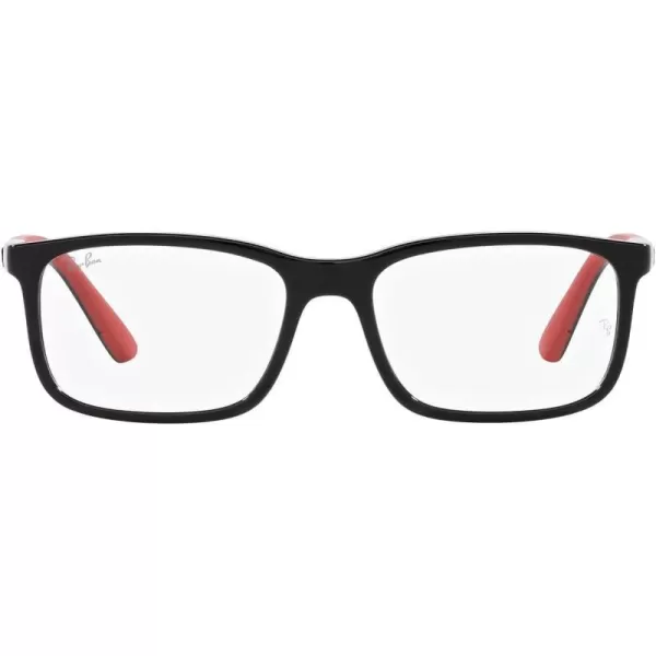 RayBan Womens Ry1621 Rectangular Prescription Eyewear FramesBlack on Rubber RedDemo Lens