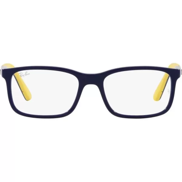 RayBan Womens Ry1621 Rectangular Prescription Eyewear FramesDark Blue on Rubber YellowDemo Lens