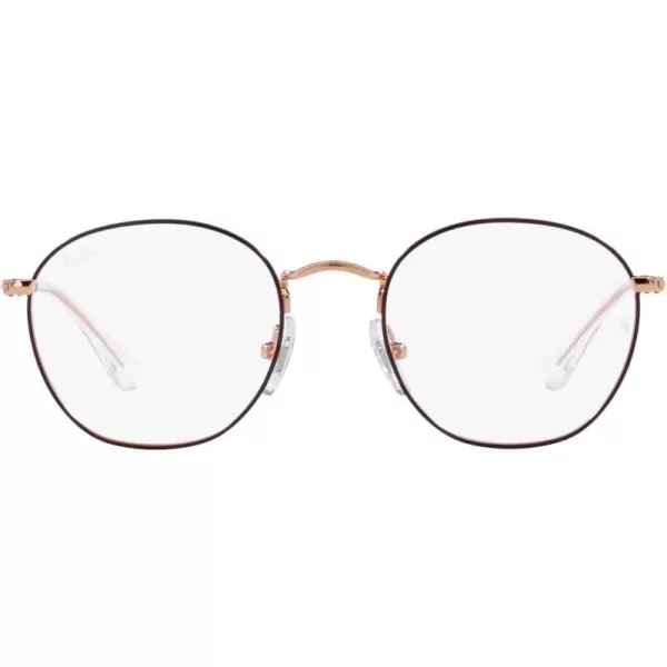 RayBan Womens Ry9572v Rob Round Prescription Eyewear FramesBrown on Rose GoldDemo Lens